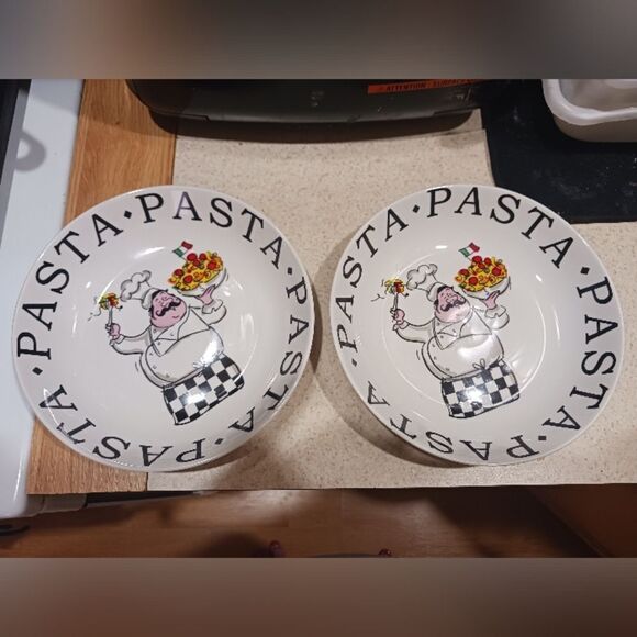 8" Ceramic Chef Pasta Bowls - Picture 1 of 5